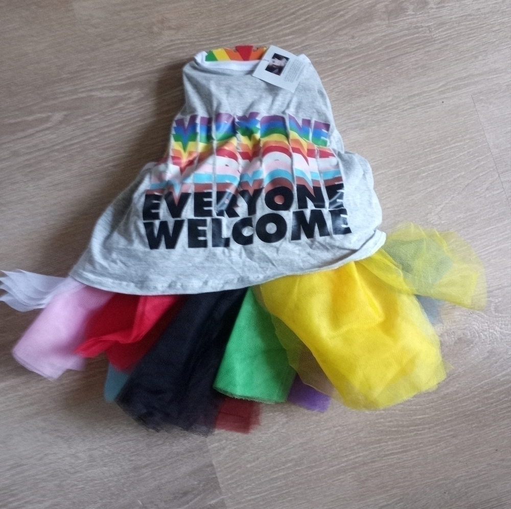 Host Pick !!Target Welcome Everyone Pride Dog & Cat Tutu Skirt and Cropped Tank - Picture 5 of 8